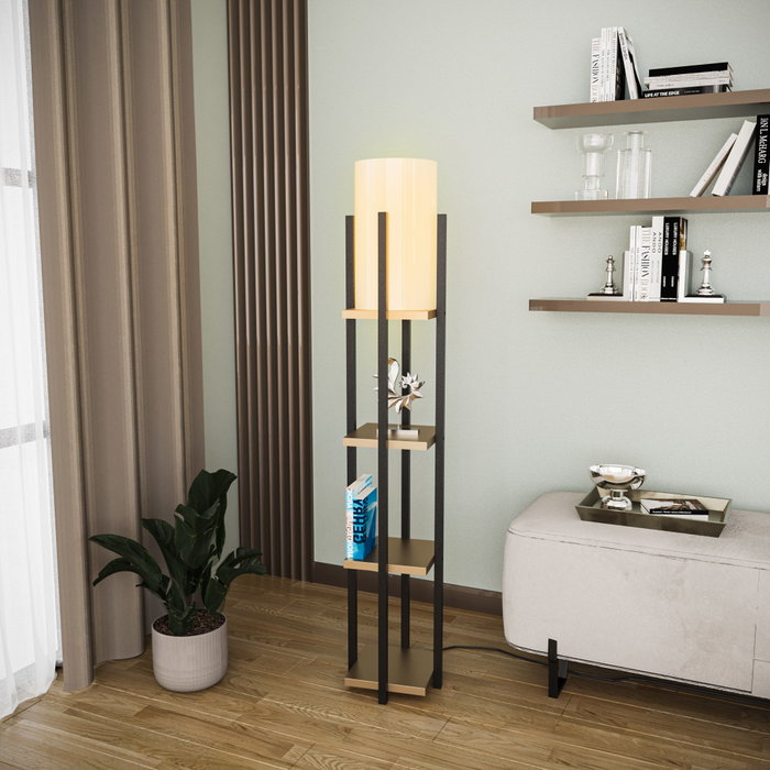 Opviq Shelf Lamp - 8115 Negra y Dorada